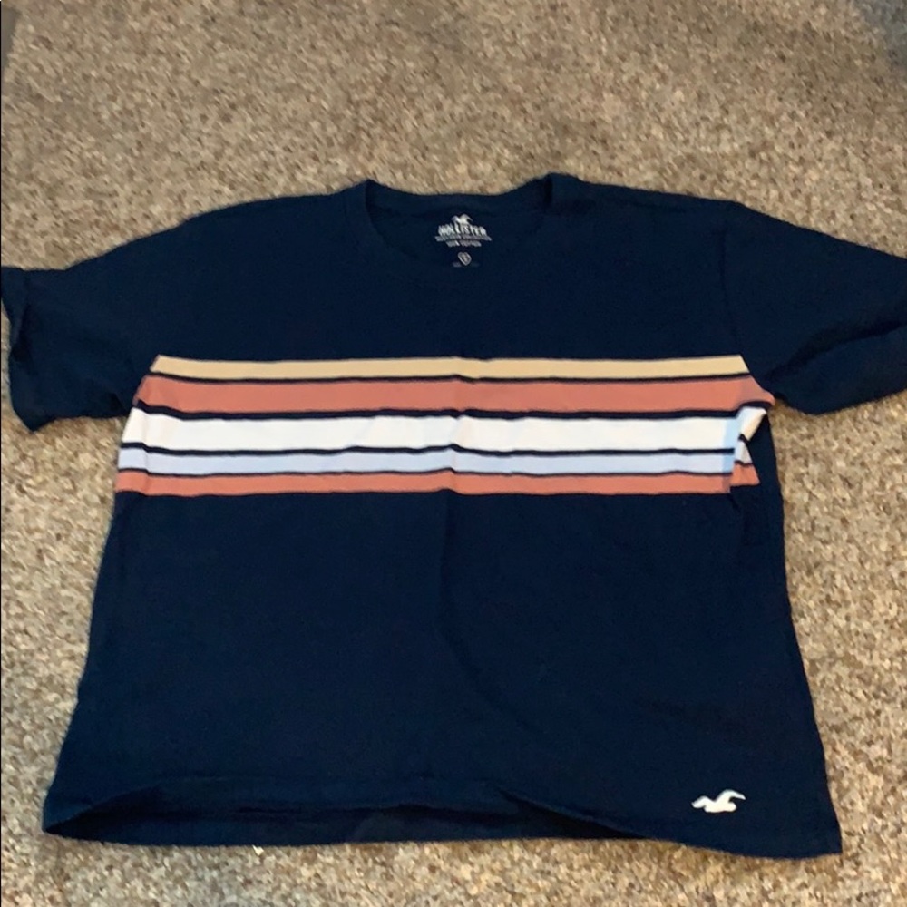 Navy stripe Hollister crop top.